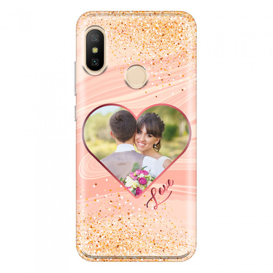 XIAOMI - Mi A2 - Soft Clear Case - Glitter Love Heart Photo