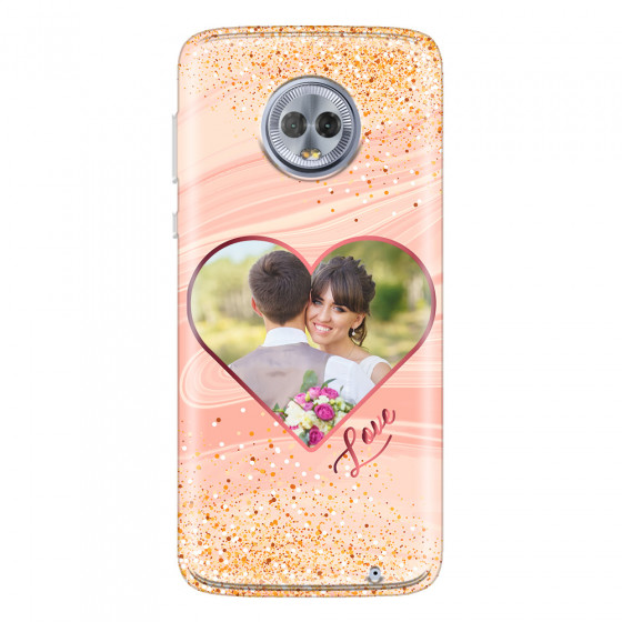 MOTOROLA by LENOVO - Moto G6 Plus - Soft Clear Case - Glitter Love Heart Photo