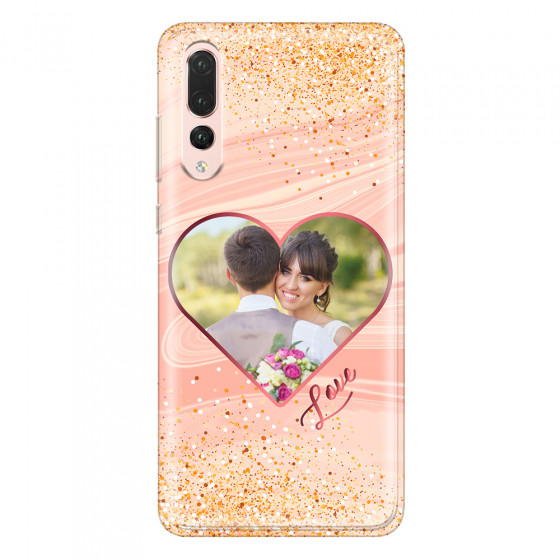 HUAWEI - P20 Pro - Soft Clear Case - Glitter Love Heart Photo