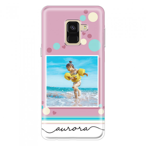SAMSUNG - Galaxy A8 - Soft Clear Case - Cute Dots Photo Case