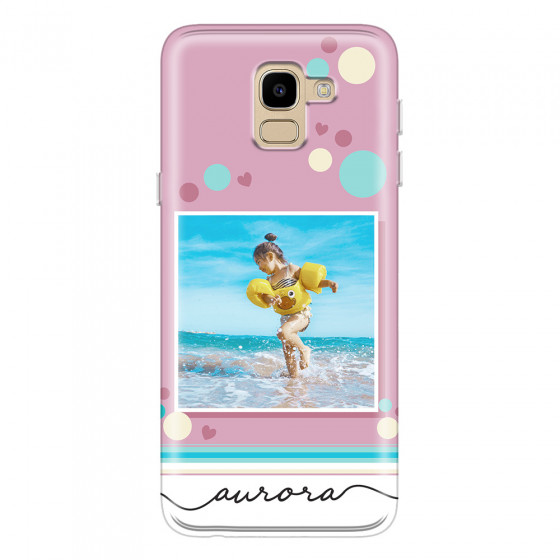 SAMSUNG - Galaxy J6 - Soft Clear Case - Cute Dots Photo Case