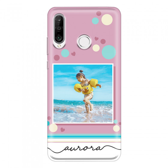 HUAWEI - P30 Lite - Soft Clear Case - Cute Dots Photo Case