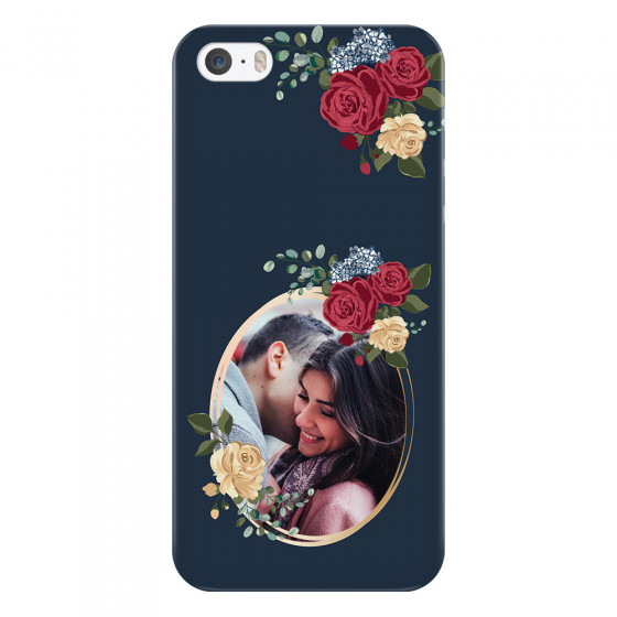 APPLE - iPhone 5S - 3D Snap Case - Blue Floral Mirror Photo