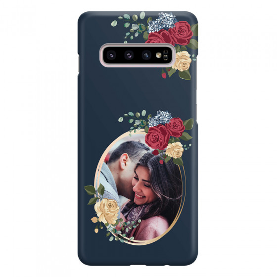 SAMSUNG - Galaxy S10 Plus - 3D Snap Case - Blue Floral Mirror Photo