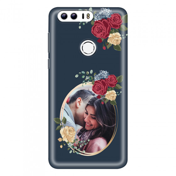 HONOR - Honor 8 - Soft Clear Case - Blue Floral Mirror Photo