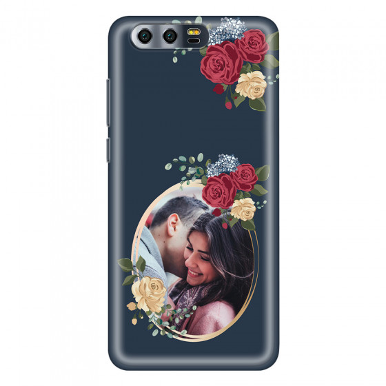 HONOR - Honor 9 - Soft Clear Case - Blue Floral Mirror Photo