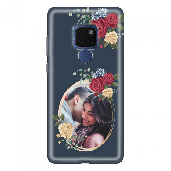 HUAWEI - Mate 20 - Soft Clear Case - Blue Floral Mirror Photo
