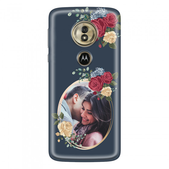 MOTOROLA by LENOVO - Moto G6 Play - Soft Clear Case - Blue Floral Mirror Photo