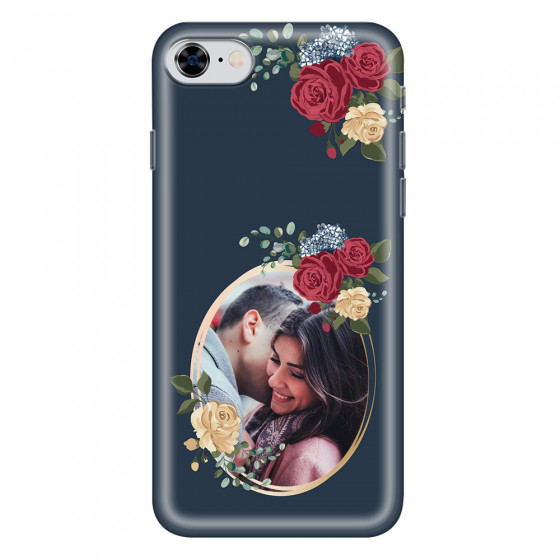 APPLE - iPhone 8 - Soft Clear Case - Blue Floral Mirror Photo