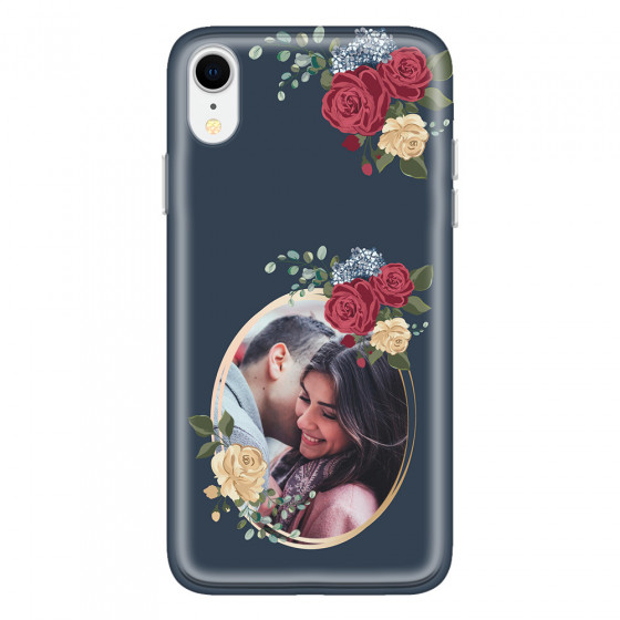 APPLE - iPhone XR - Soft Clear Case - Blue Floral Mirror Photo