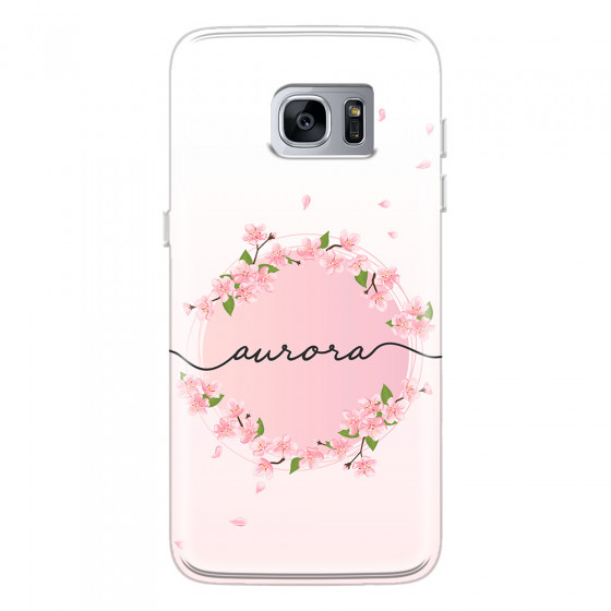 SAMSUNG - Galaxy S7 Edge - Soft Clear Case - Sakura Handwritten Circle
