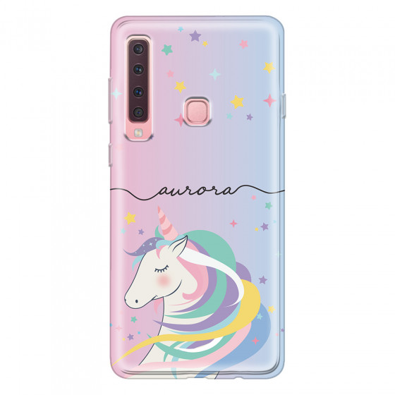 SAMSUNG - Galaxy A9 2018 - Soft Clear Case - Pink Unicorn Handwritten
