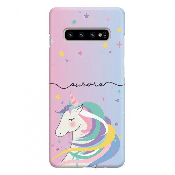 SAMSUNG - Galaxy S10 Plus - 3D Snap Case - Pink Unicorn Handwritten