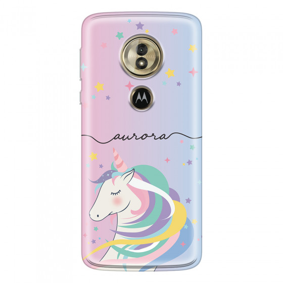 MOTOROLA by LENOVO - Moto G6 Play - Soft Clear Case - Pink Unicorn Handwritten