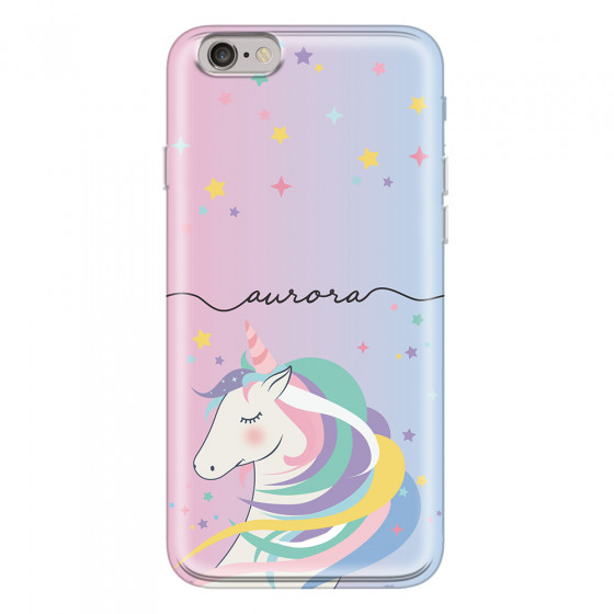 APPLE - iPhone 6S Plus - Soft Clear Case - Pink Unicorn Handwritten