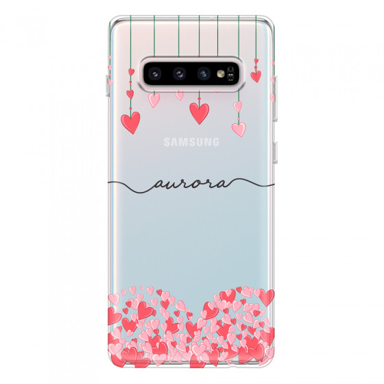 SAMSUNG - Galaxy S10 - Soft Clear Case - Love Hearts Strings