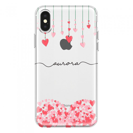 APPLE - iPhone X - Soft Clear Case - Love Hearts Strings