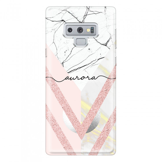 SAMSUNG - Galaxy Note 9 - Soft Clear Case - Glitter Marble Handwritten