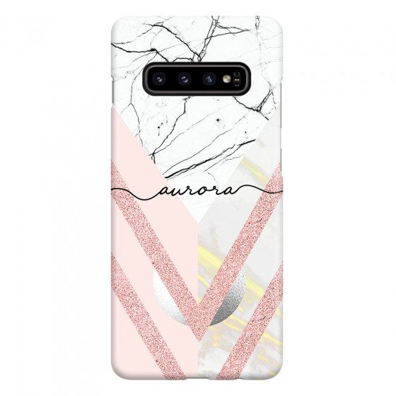 SAMSUNG - Galaxy S10 - 3D Snap Case - Glitter Marble Handwritten