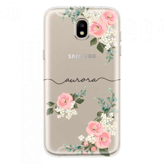 SAMSUNG - Galaxy J3 2017 - Soft Clear Case - Pink Floral Handwritten