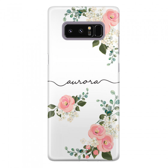 Shop by Style - Custom Photo Cases - SAMSUNG - Galaxy Note 8 - 3D Snap Case - Pink Floral Handwritten