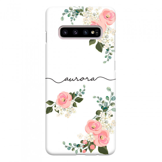 SAMSUNG - Galaxy S10 Plus - 3D Snap Case - Pink Floral Handwritten