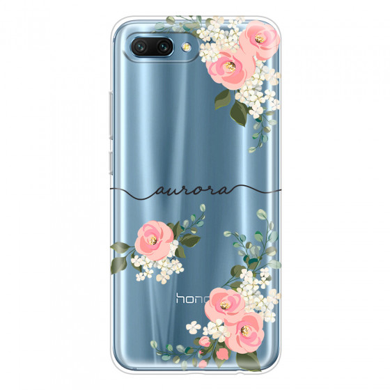 HONOR - Honor 10 - Soft Clear Case - Pink Floral Handwritten