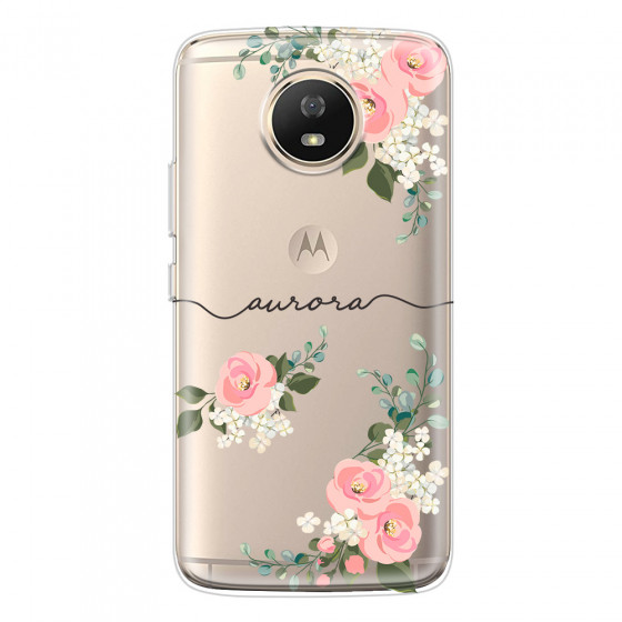 MOTOROLA by LENOVO - Moto G5s - Soft Clear Case - Pink Floral Handwritten