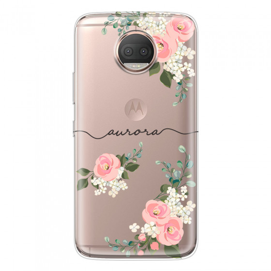 MOTOROLA by LENOVO - Moto G5s Plus - Soft Clear Case - Pink Floral Handwritten