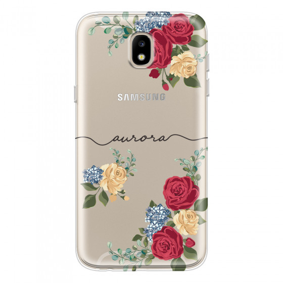 SAMSUNG - Galaxy J5 2017 - Soft Clear Case - Red Floral Handwritten