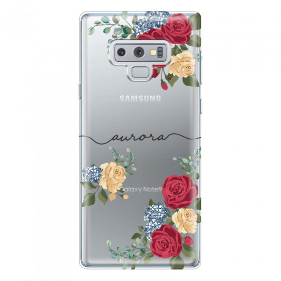 SAMSUNG - Galaxy Note 9 - Soft Clear Case - Red Floral Handwritten