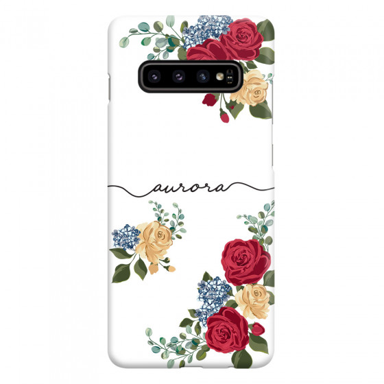 SAMSUNG - Galaxy S10 - 3D Snap Case - Red Floral Handwritten