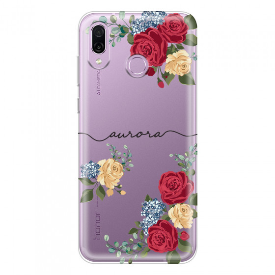 HONOR - Honor Play - Soft Clear Case - Red Floral Handwritten