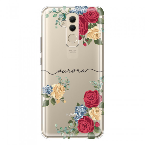 HUAWEI - Mate 20 Lite - Soft Clear Case - Red Floral Handwritten