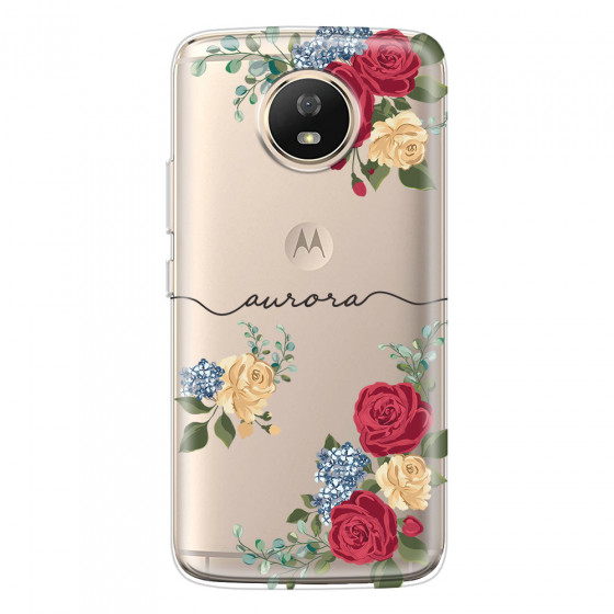 MOTOROLA by LENOVO - Moto G5s - Soft Clear Case - Red Floral Handwritten