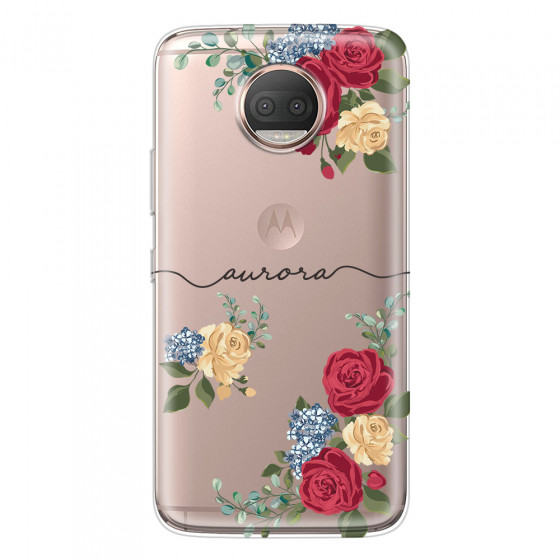 MOTOROLA by LENOVO - Moto G5s Plus - Soft Clear Case - Red Floral Handwritten