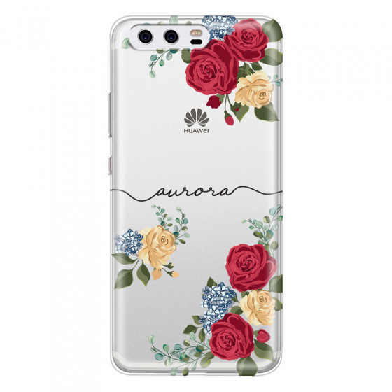 HUAWEI - P10 - Soft Clear Case - Red Floral Handwritten