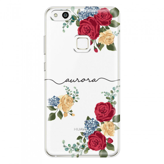 HUAWEI - P10 Lite - Soft Clear Case - Red Floral Handwritten
