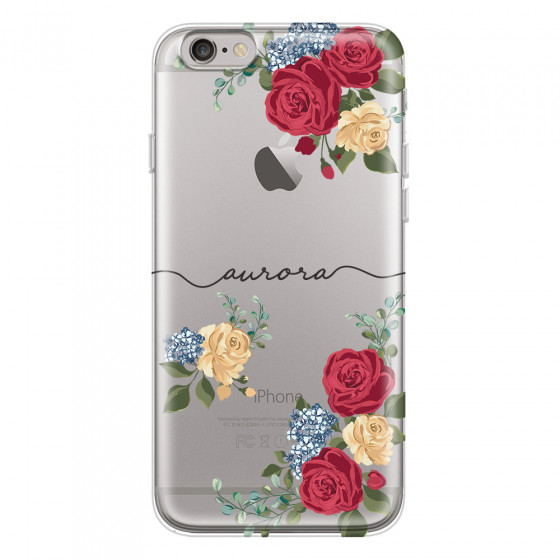 APPLE - iPhone 6S Plus - Soft Clear Case - Red Floral Handwritten