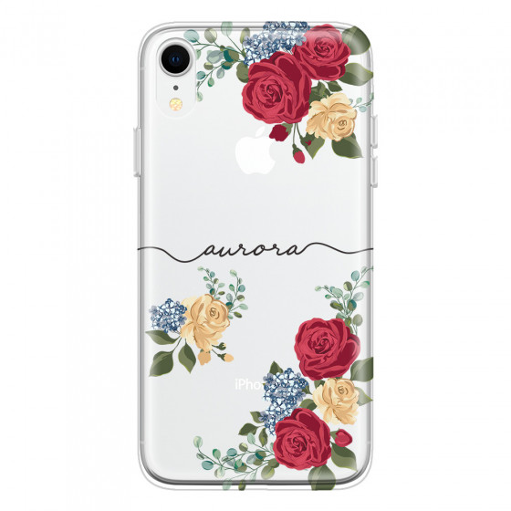 APPLE - iPhone XR - Soft Clear Case - Red Floral Handwritten