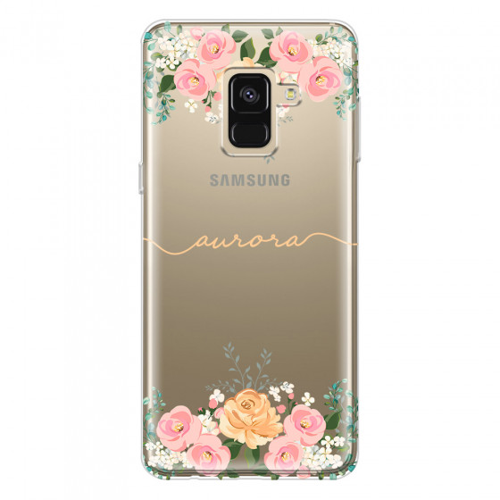 SAMSUNG - Galaxy A8 - Soft Clear Case - Gold Floral Handwritten