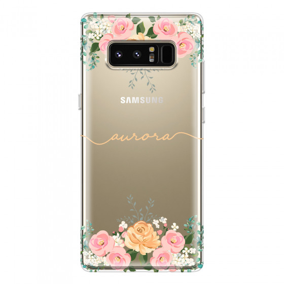 SAMSUNG - Galaxy Note 8 - Soft Clear Case - Gold Floral Handwritten
