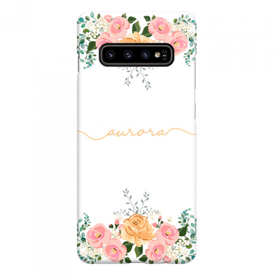 SAMSUNG - Galaxy S10 - 3D Snap Case - Gold Floral Handwritten