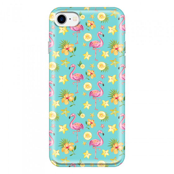 APPLE - iPhone 7 - Soft Clear Case - Tropical Flamingo I