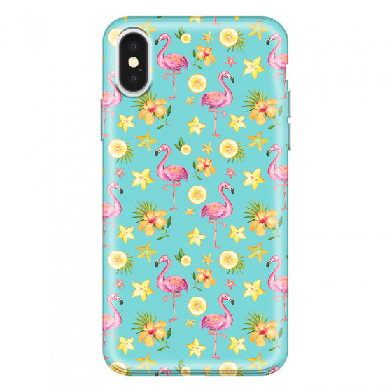 APPLE - iPhone X - Soft Clear Case - Tropical Flamingo I