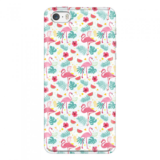 APPLE - iPhone 5S - Soft Clear Case - Tropical Flamingo II