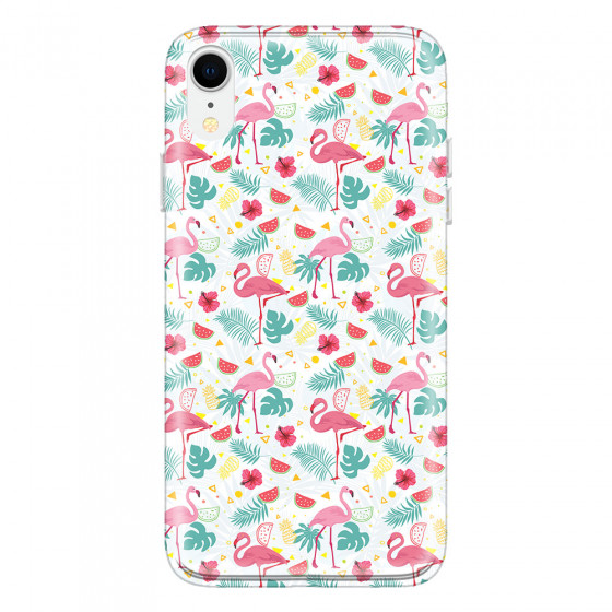 APPLE - iPhone XR - Soft Clear Case - Tropical Flamingo II