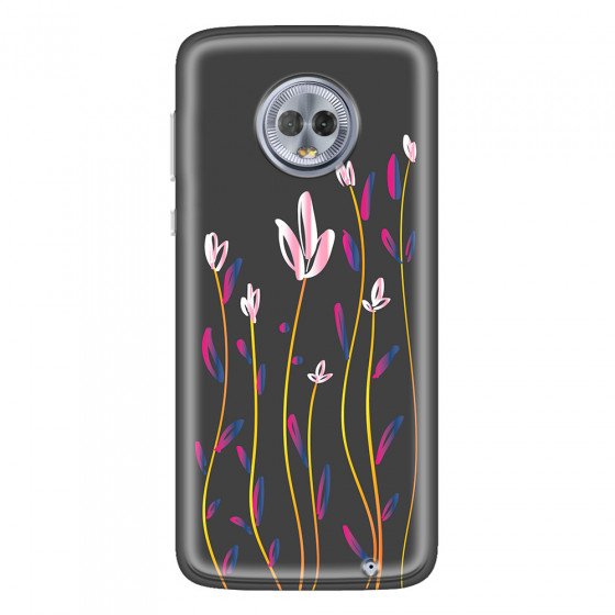 MOTOROLA by LENOVO - Moto G6 Plus - Soft Clear Case - Pink Tulips
