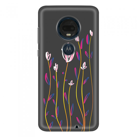MOTOROLA by LENOVO - Moto G7 Plus - Soft Clear Case - Pink Tulips