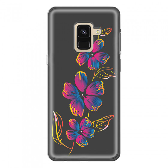 SAMSUNG - Galaxy A8 - Soft Clear Case - Spring Flowers In The Dark